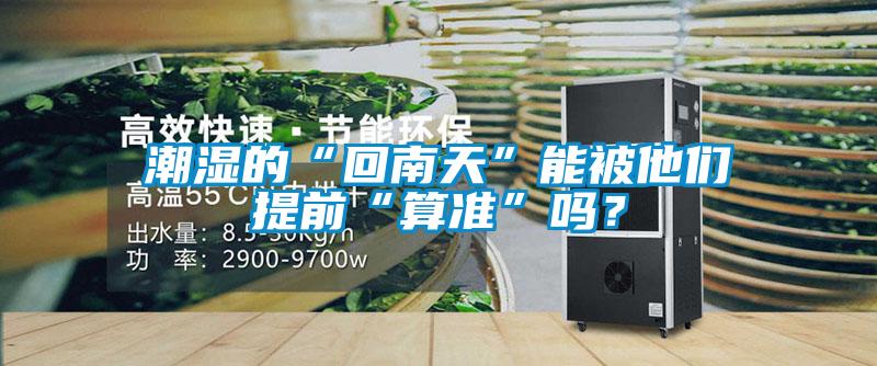 潮濕的“回南天”能被他們提前“算準(zhǔn)”嗎？
