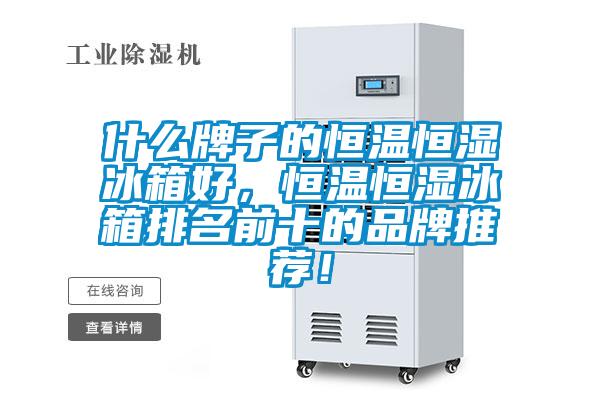 什么牌子的恒溫恒濕冰箱好，恒溫恒濕冰箱排名前十的品牌推薦！