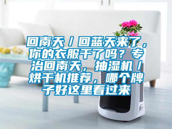 回南天／回藍天來了，你的衣服干了嗎？專治回南天，抽濕機／烘干機推薦，哪個牌子好這里看過來