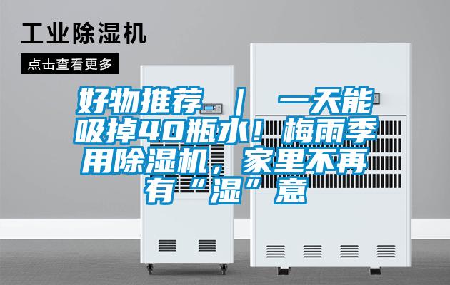 好物推薦 ｜ 一天能吸掉40瓶水！梅雨季用除濕機(jī)，家里不再有“濕”意