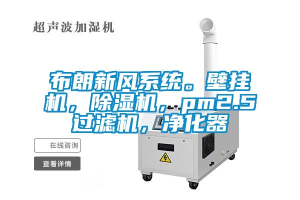 布朗新風(fēng)系統(tǒng)。壁掛機(jī)，除濕機(jī)，pm2.5過濾機(jī)，凈化器