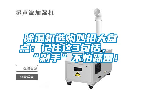 除濕機(jī)選購(gòu)妙招大盤(pán)點(diǎn)：記住這3句話，“剁手”不怕踩雷！